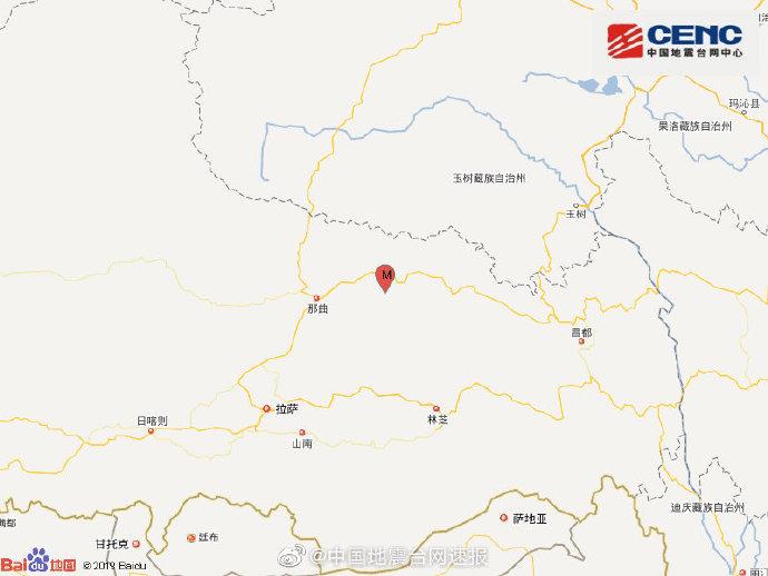 西藏那曲地区比如县发生3.2级地震震源深度7千米