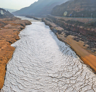 黄河山西段下游出现大面积流凌