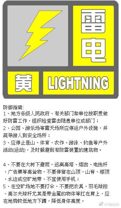 北京发布雷电黄色预警局地短时雨强较大