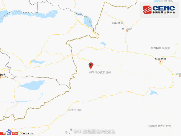 新疆伊犁州巩留县发生4.2级地震震源深度17千米