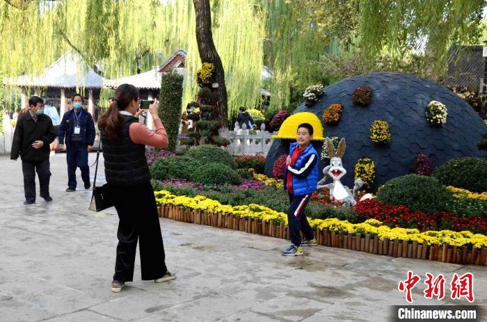 济南趵突泉金秋菊展开幕名泉古雅建筑艳遇菊花盛宴