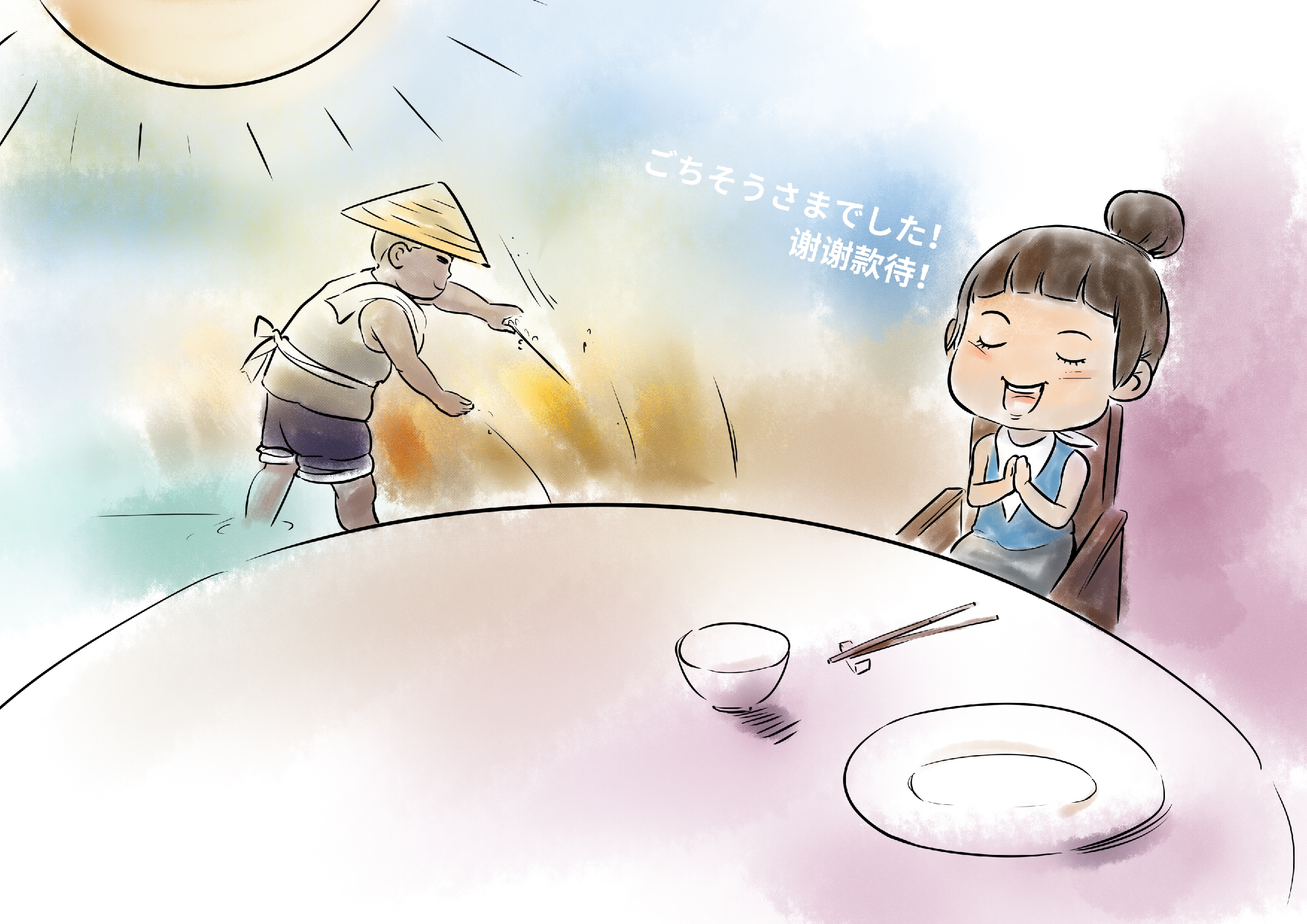北京高校师生通过漫画创作倡导节俭食尚新风