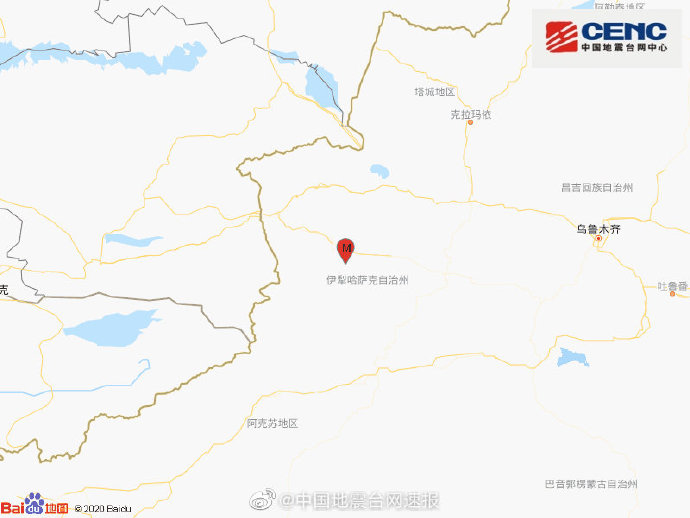 新疆伊犁州巩留县发生3.1级地震震源深度13千米