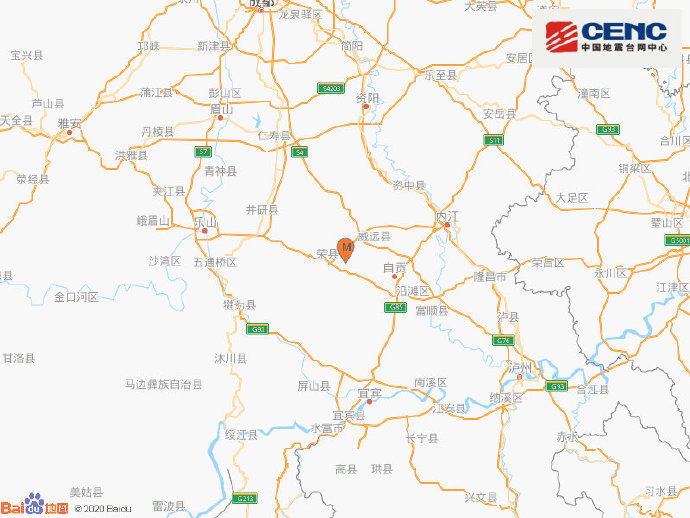 四川自贡市荣县发生3.2级地震震源深度10千米