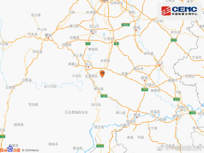 四川乐山市犍为县发生4.2级地震震源深度13千米
