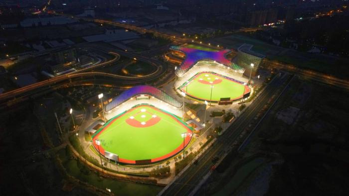 绍兴市棒垒球体育文化中心鸟瞰图。中国垒球协会供图